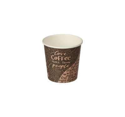 Стакан бумажный однослойный Coffee 100мл Ø62мм 1уп*100шт