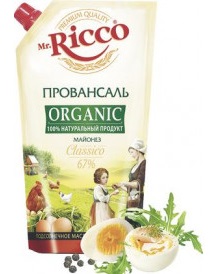 Майонез MR. RICCO Organic Провансаль Classico  67% 400мл