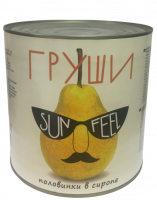 Груши SUNFEEL половинки в сиропе 3100мл