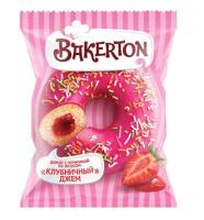 Донат клубника с начинкой клубничный джем 67г*36шт Bakerton в инд/уп