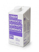 Сливки Брянского молочного комбината 20% 1л