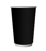 Стакан бумажный двухслойный черный для горячего 400мл Ø90мм 1уп*18шт