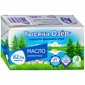Масло Тысяча Озер сладкосливочное несоленое 82,5% 400г