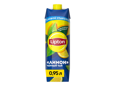 Холодный чай Lipton черный со вкусом лимона 0,95л Tetra Pak