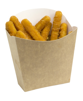 Коробка для картофеля фри Fry Pack малая крафт 100*45*110мм 300мл 1кор*490шт   