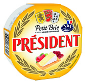 Сыр President Petit Brie Бри мягкий с белой плесенью 60% 100г