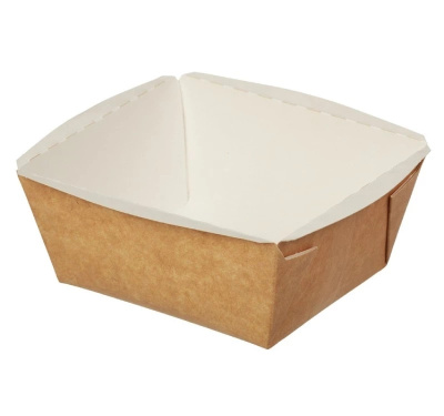 Лоток бумажный жиростойкий для фастфуда HANDY TRAY крафт 350мл 125*110*55мм 1уп*240шт