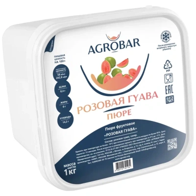 Пюре Агробар (AGROBAR) розовая гуава с/м 1кг