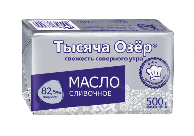 Масло Тысяча Озер сливочное 82,5% 500г