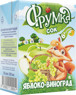 Сок яблоко-виноград 0,2л Фрумка