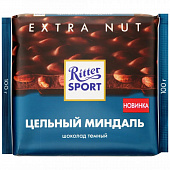 Шоколад темный Ritter Sport цельный миндаль EXTRA NUT 100г
