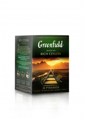 Чай GREENFIELD Rich Ceylon черный в пирамидках 20пакетиков*2г