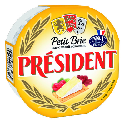 Сыр President Petit Brie Бри мягкий с белой плесенью 60% 100г