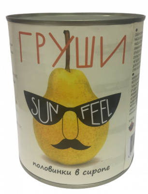 Груши SUNFEEL половинки в сиропе 850мл