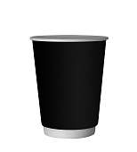 Стакан бумажный двухслойный черный для горячего 300мл Ø90мм 1уп*20шт