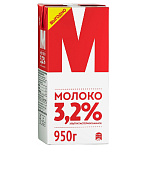 Молоко М Лианозовское ультрапастеризованное 3,2% 950г