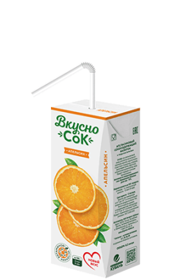 Напиток сокосодержащий ВкусноСок апельсиновый 0,2л
