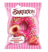 Донат клубника с начинкой клубничный джем 67г*36шт Bakerton в инд/уп