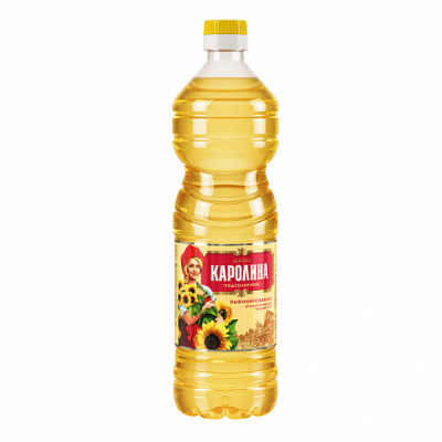Масло подсолнечное Каролина рафинированное 0,9л