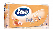 Туалетная бумага Zewa Deluxe персик 3-х слойная 8 рулонов