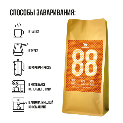 Кофе зерновой АБРИКОСОФФ купаж №88 1кг