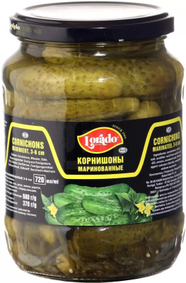 Огурцы корнишоны маринованные 720мл Lorado  
