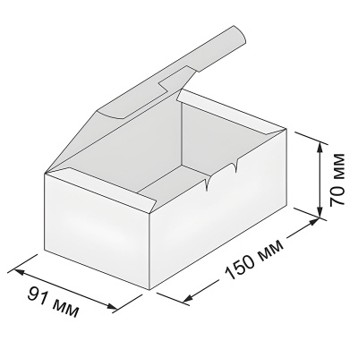 Упаковка для наггетсов 150*91*70мм 900мл ECO Fast Food Box L 1уп*500шт