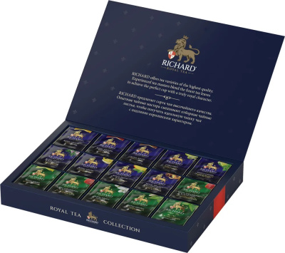 Чай RICHARD Royal Tea Collection ассорти 15 вкусов 120шт сашет 224,8г