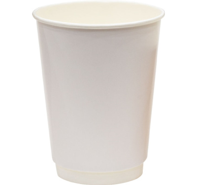 Стакан бумажный двухслойный белый для горячего 300мл Ø90мм 1уп*20шт