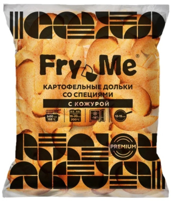 Картофель фри дольки по-деревенски со специями с/м 2,5кг Premium Fry Me (W01)