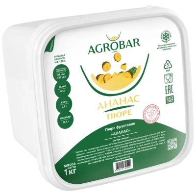 Пюре Агробар (AGROBAR) ананас с/м 1кг