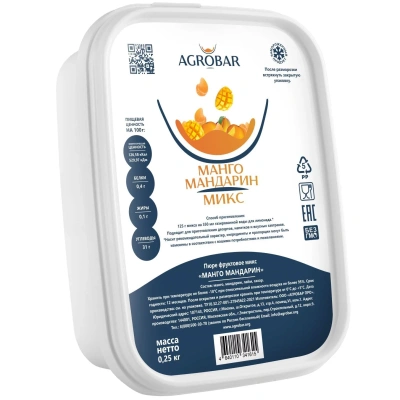 Пюре Агробар (AGROBAR) микс манго-мандарин с/м 250г