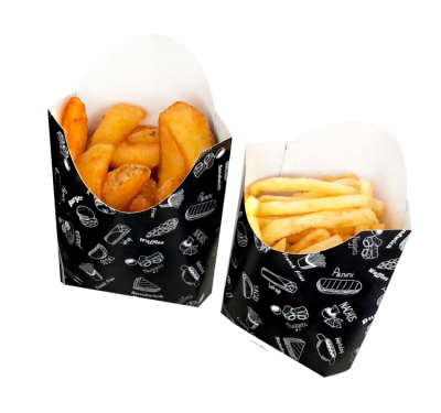 Коробка для картофеля фри средняя 100г 105*53*115мм 1уп*150шт Complement Black