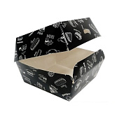 Коробка для гамбургера большая 120*120*70мм 1уп*140шт Complement Black
