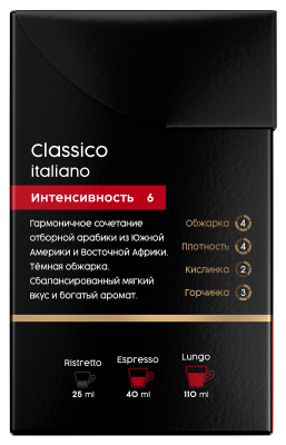 Кофе Coffesso Classico Italiano в капсулах 5г*20шт