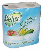 Полотенца бумажные Belux Classic 2-х слойные белые 2 рулона