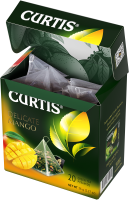 Чай Curtis Delicate Mango Green Tea зеленый ароматизированный 20пакетиков*1,8г