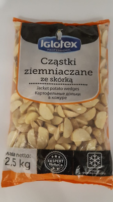 Картофель фри дольки по-деревенски без специй с/м 2,5кг IGLOTEX