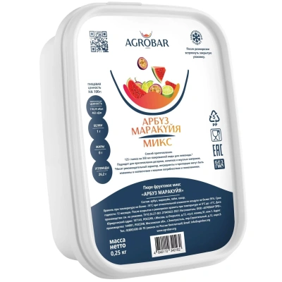 Пюре Агробар (AGROBAR) арбуз-маракуйя с/м 250г
