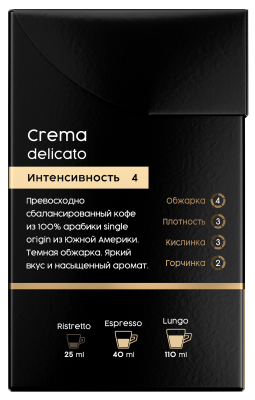 Кофе Coffesso Crema Delicato в капсулах 5г*20шт