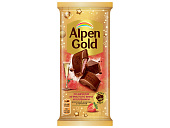 Шоколад ALPEN GOLD молочный со вкусом игристого вина и клубники 80г