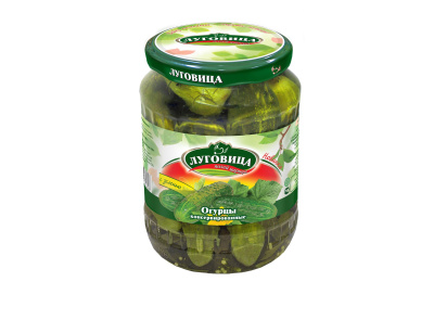 Огурцы Луговица маринованные 6-9см 680г