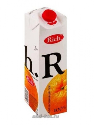 Сок Rich апельсиновый 100% 1л