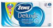 Туалетная бумага Zewa Deluxe белая 3-х слойная 8 рулонов