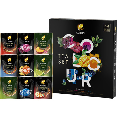 Чай Curtis Colour Tea Set Ассорти из 9 вкусов с цветными чаями 54пакетика*1,5г