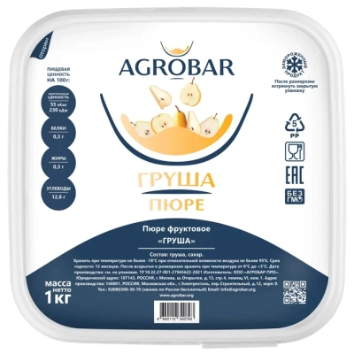 Пюре Агробар (AGROBAR) груша с/м 1кг