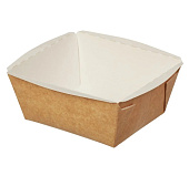 Лоток бумажный жиростойкий для фастфуда HANDY TRAY крафт 350мл 125*110*55мм 1уп*240шт