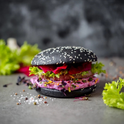 Булочки Bagerstat Foodservice (Лантманнен Юнибейк) для гамбургера черная с кунжутом 125мм*24шт