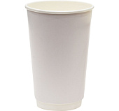 Стакан бумажный двухслойный белый для горячего 400мл Ø90мм 1уп*18шт