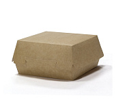 Коробка для гамбургера большая BURGER 120х120х105мм крафт кламшел 500мл 1уп*80шт